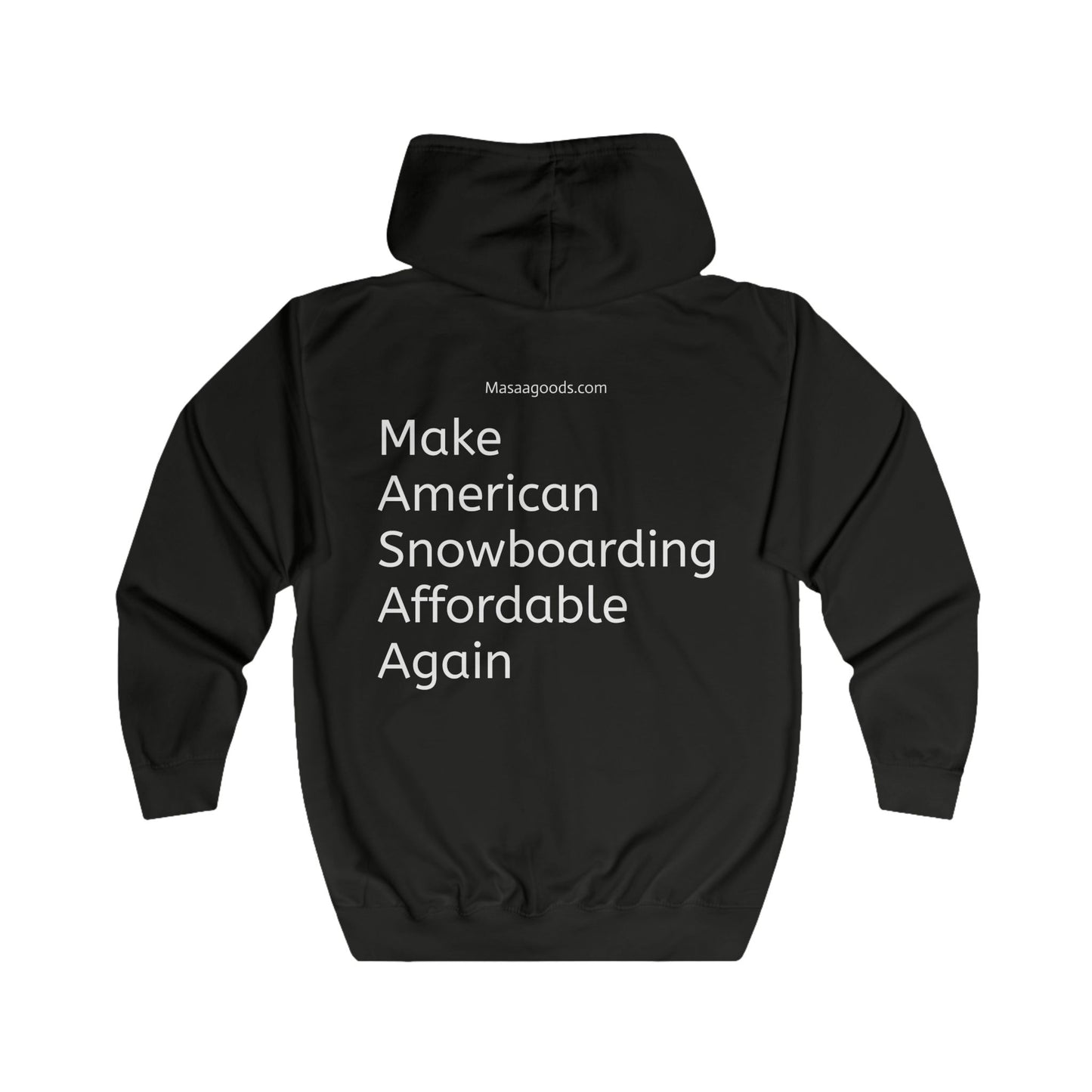 Yellow Unisex Full Zip Hoodie - Snowboarding Themed with Inspirational Text