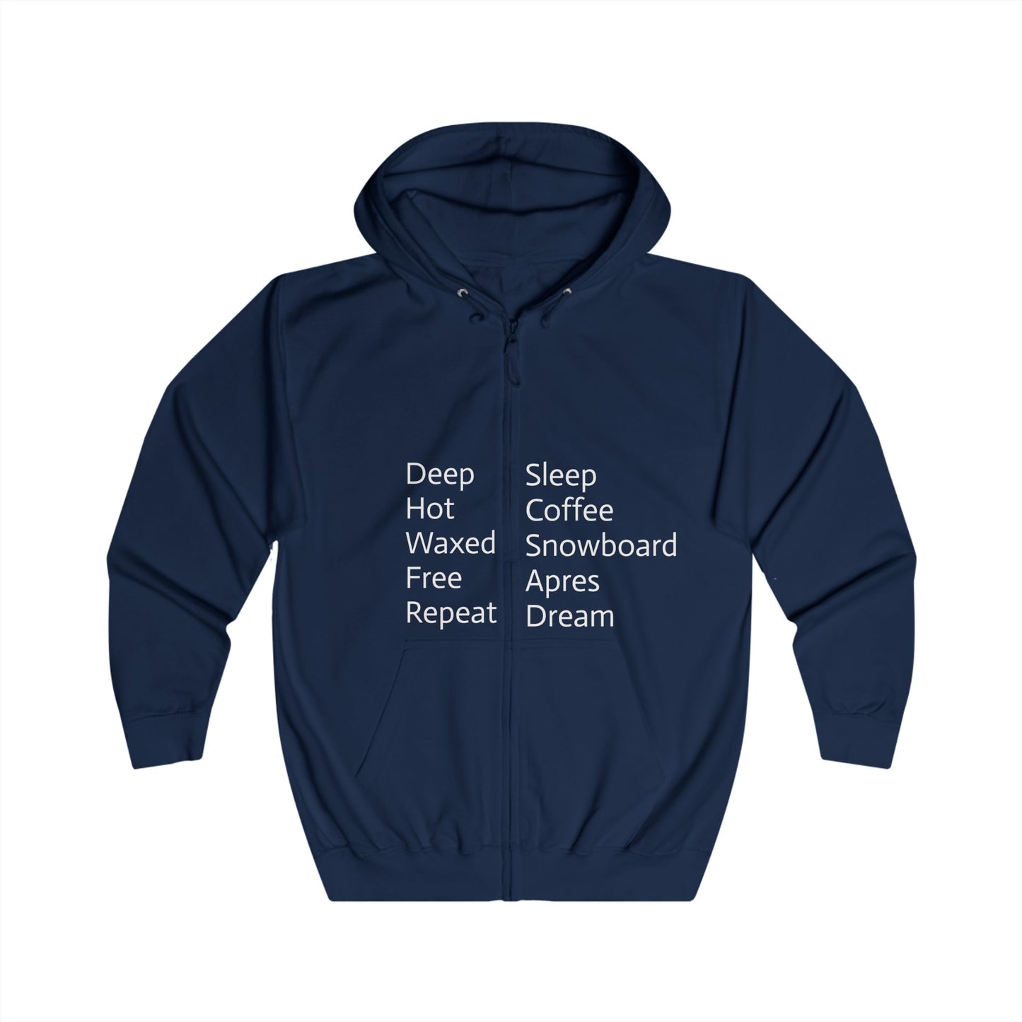 Yellow Unisex Full Zip Hoodie - Snowboarding Themed with Inspirational Text