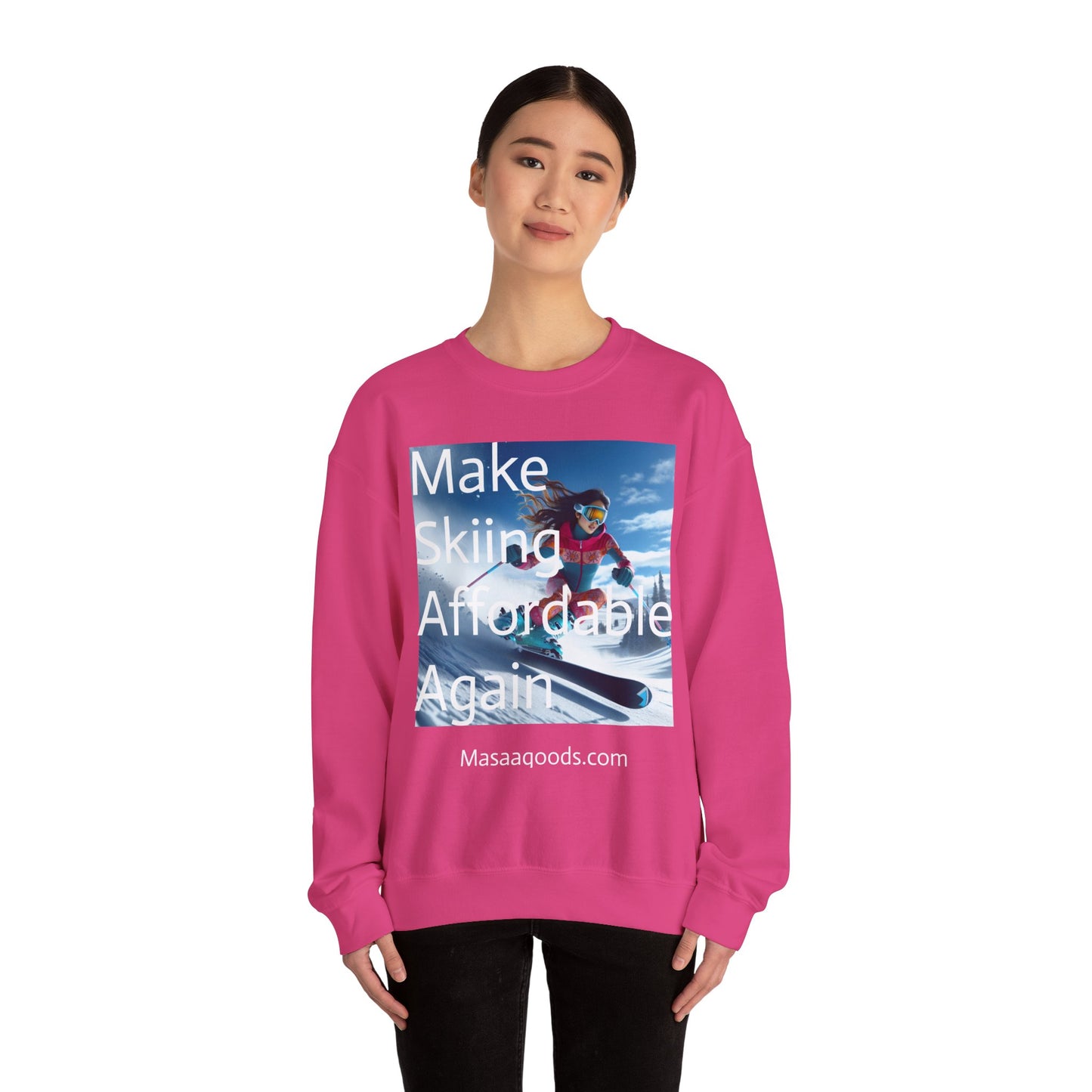 Skiing Women Crewneck Sweatshirt - Make Skiing Affordable Again