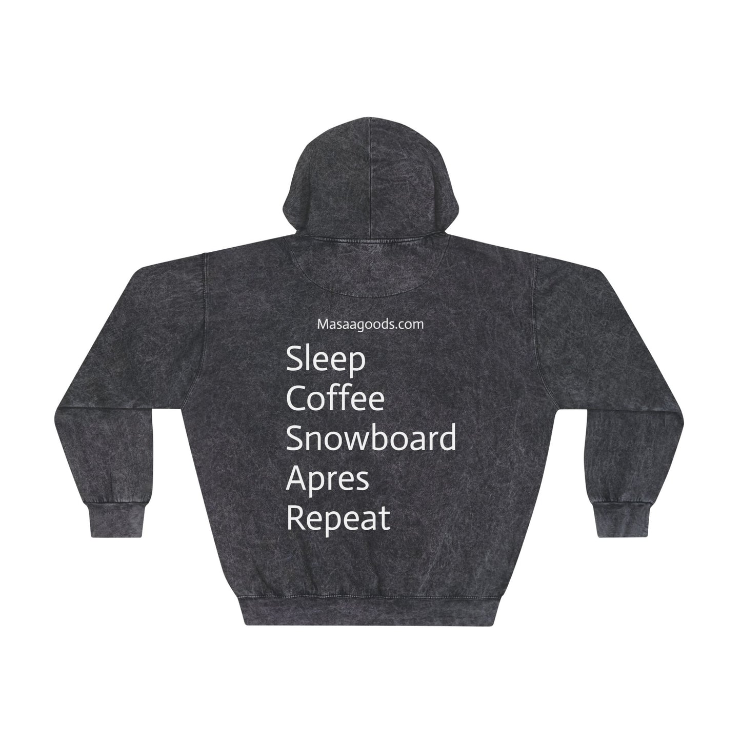 Unisex Mineral Wash Hoodie - Make American Snowboarding Affordable Again | Sleep Coffee Snowboard Apres Repeat