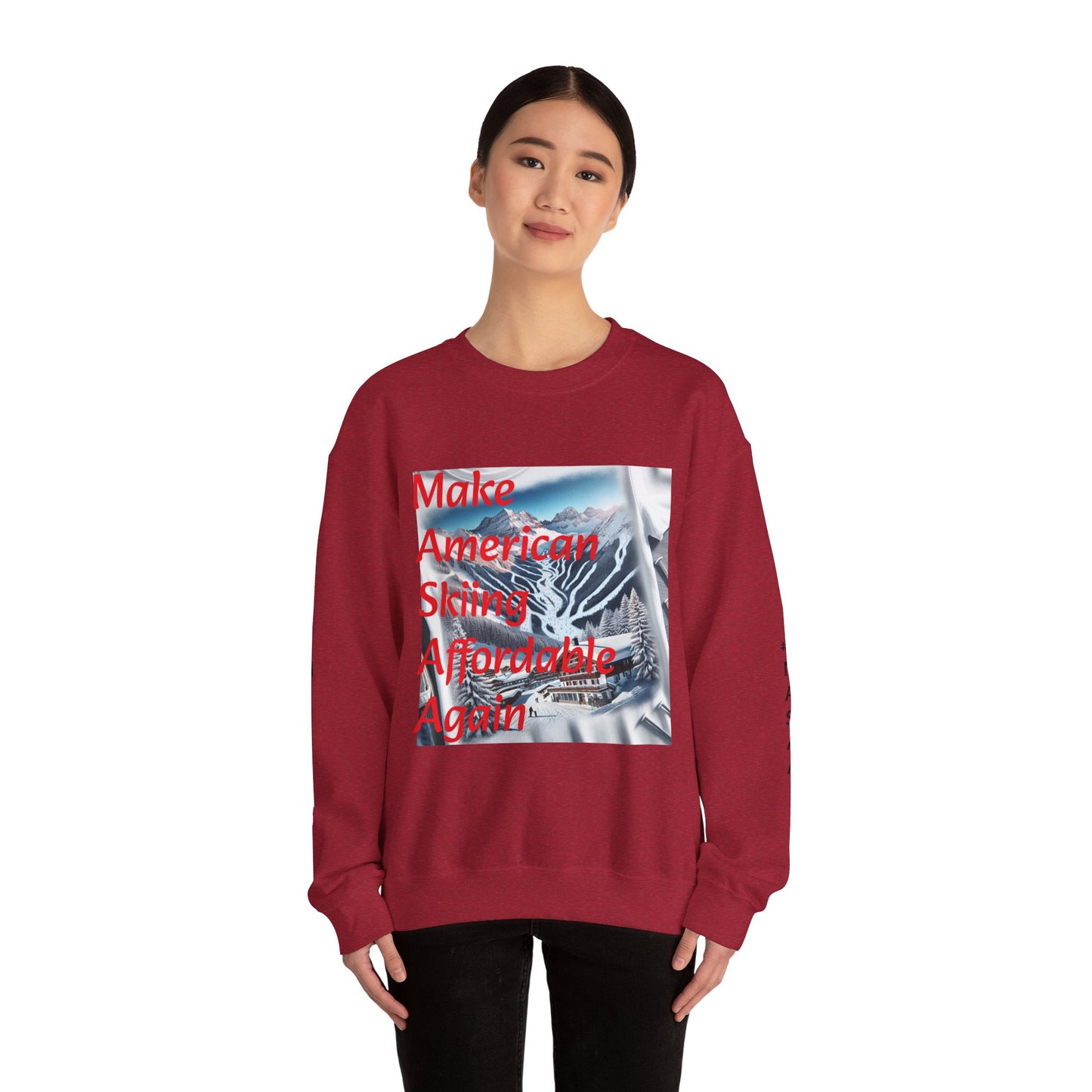Ski Resort Crewneck Sweatshirt - Affordable Text Message Background