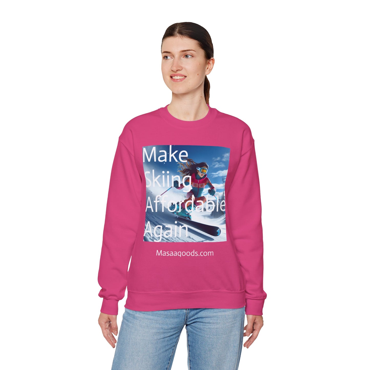Skiing Women Crewneck Sweatshirt - Make Skiing Affordable Again