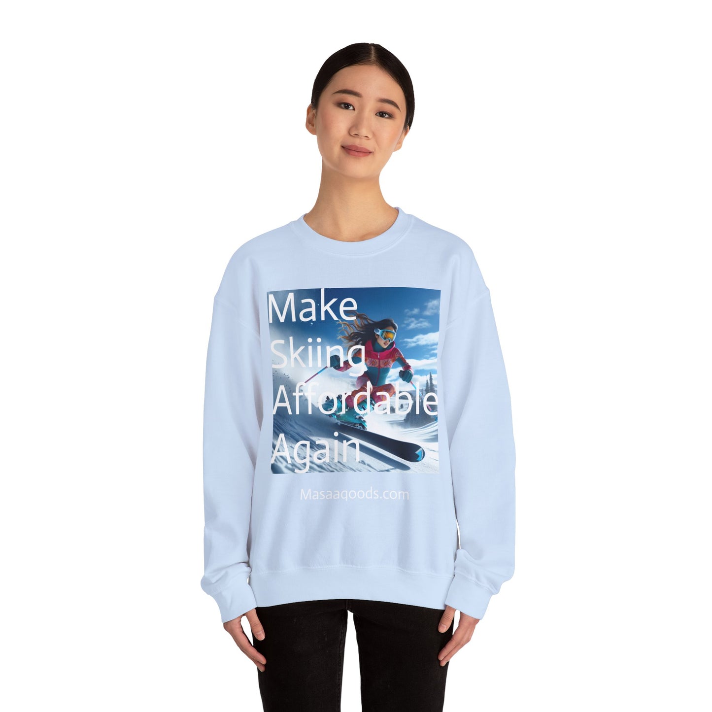 Skiing Women Crewneck Sweatshirt - Make Skiing Affordable Again