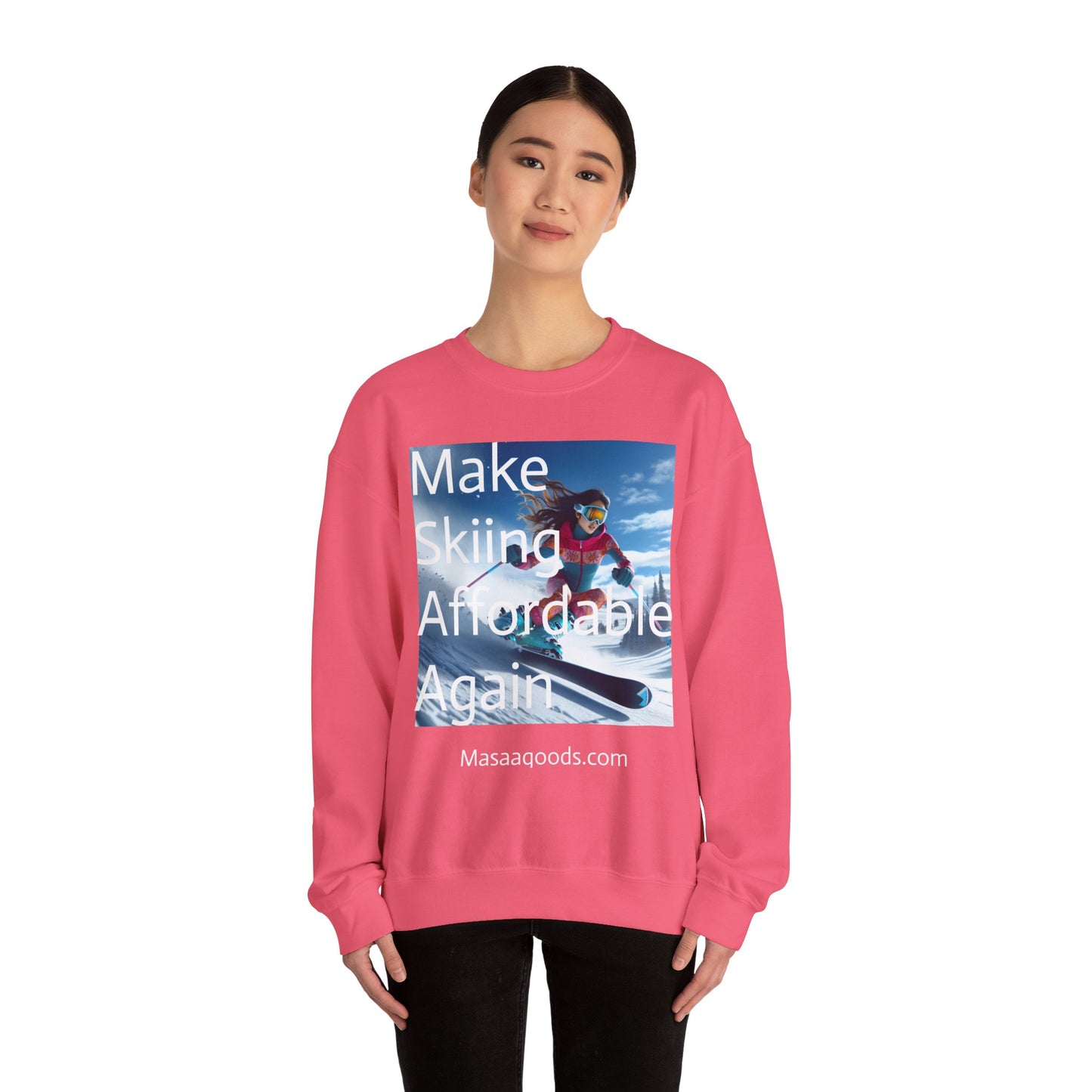 Skiing Women Crewneck Sweatshirt - Make Skiing Affordable Again