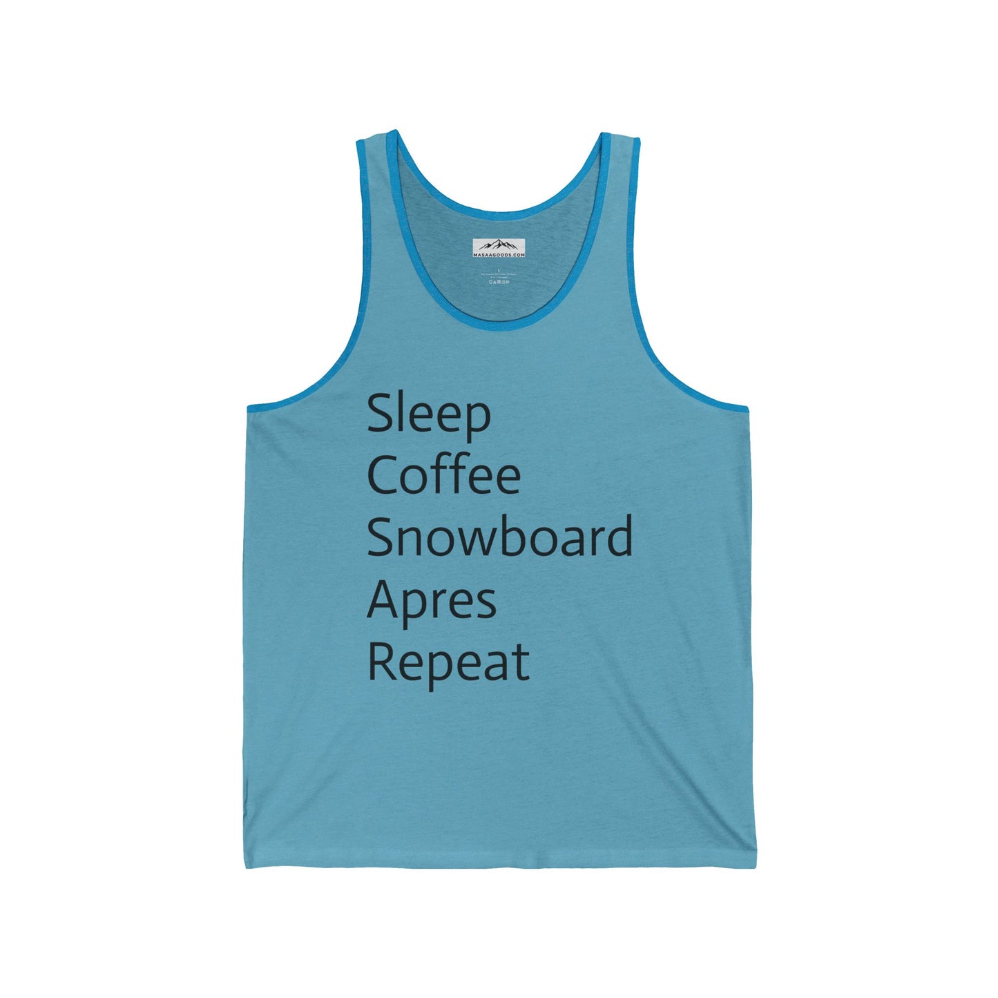 Tank Top Sleep Coffee Snowboarding Apres Funny Statement Make American Snowboarding Affordable Again