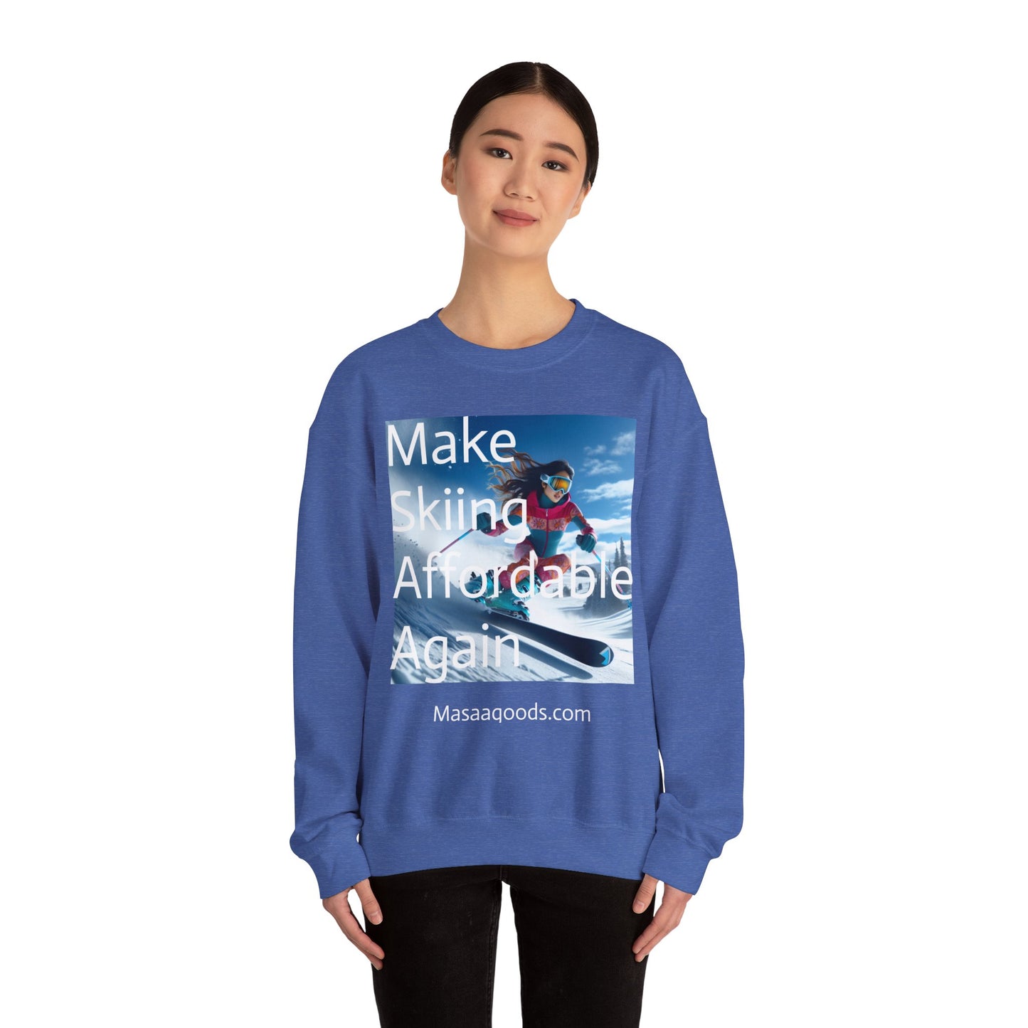 Skiing Women Crewneck Sweatshirt - Make Skiing Affordable Again