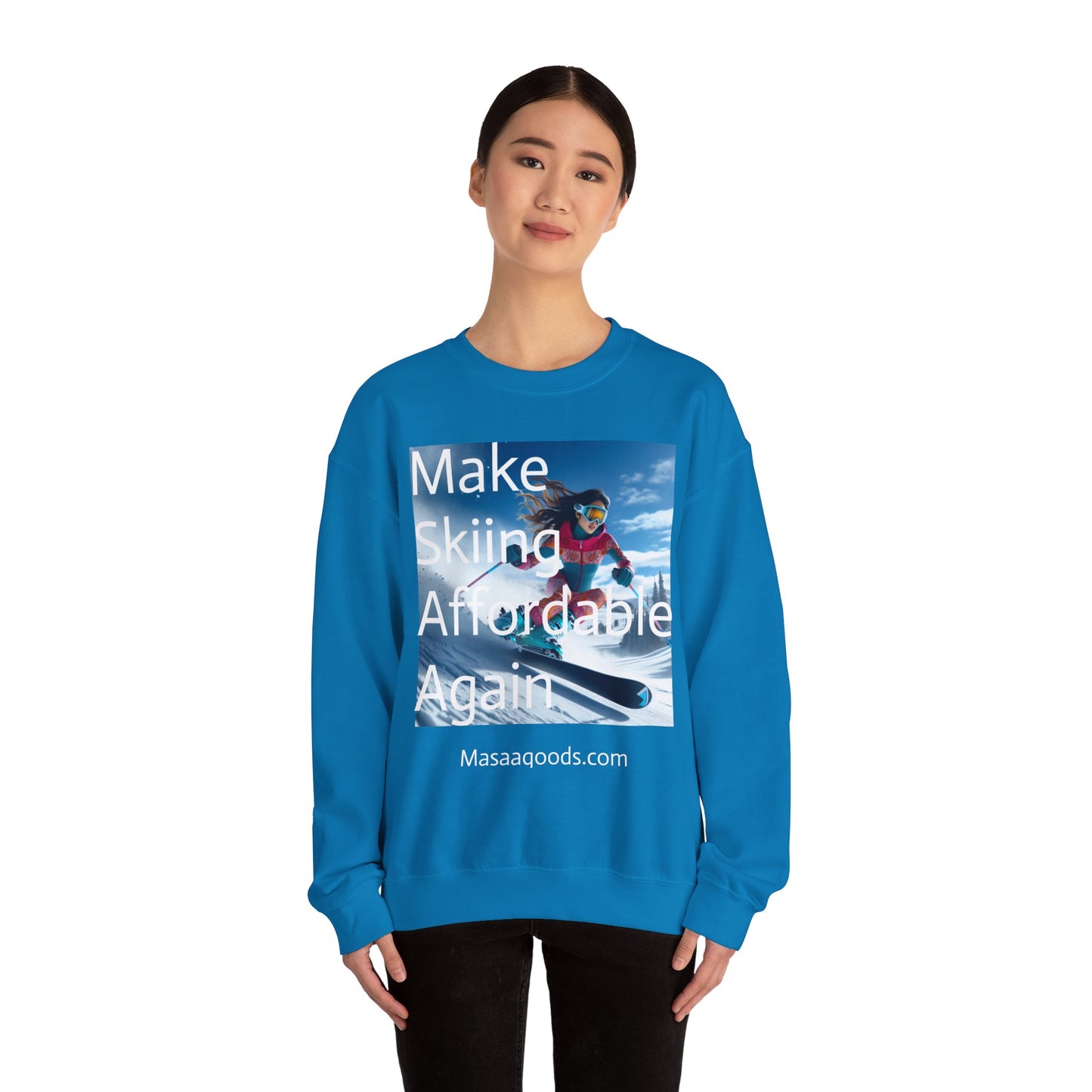Skiing Women Crewneck Sweatshirt - Make Skiing Affordable Again