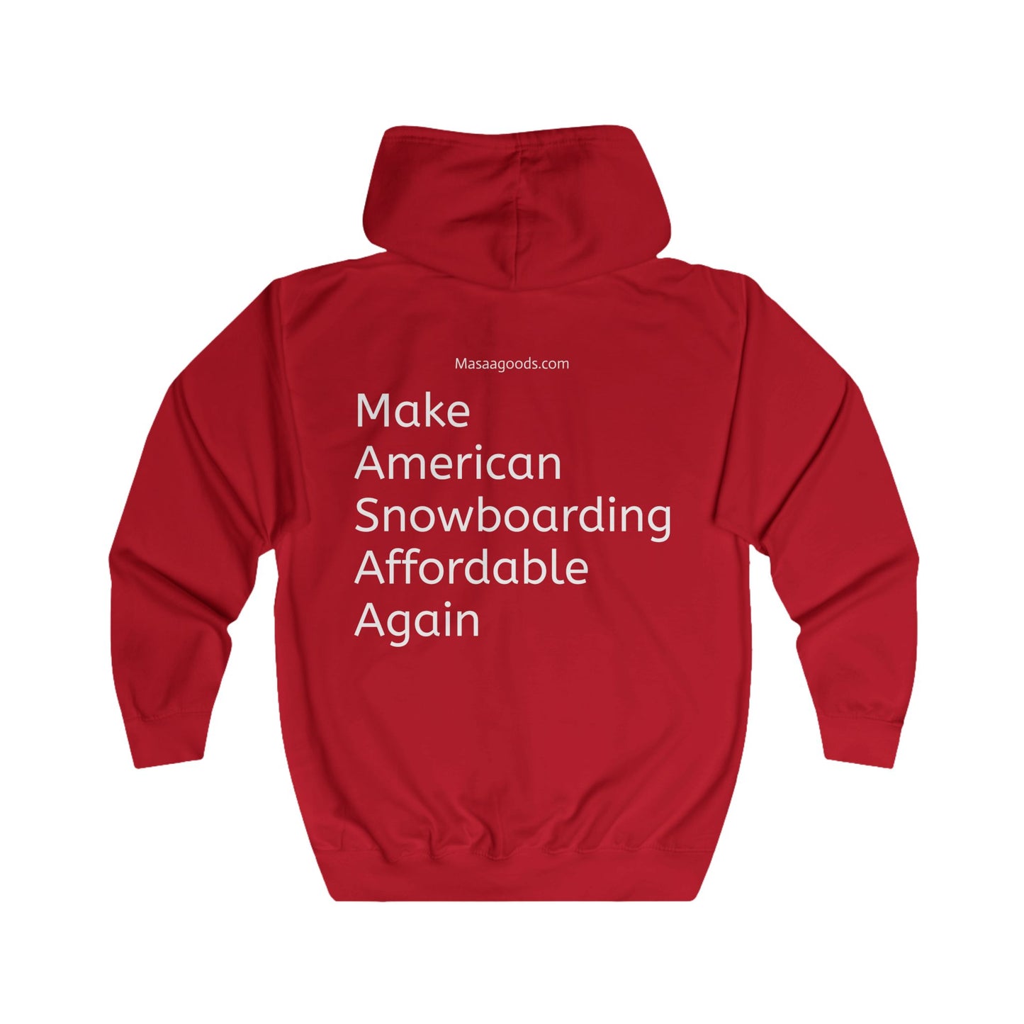 Yellow Unisex Full Zip Hoodie - Snowboarding Themed with Inspirational Text