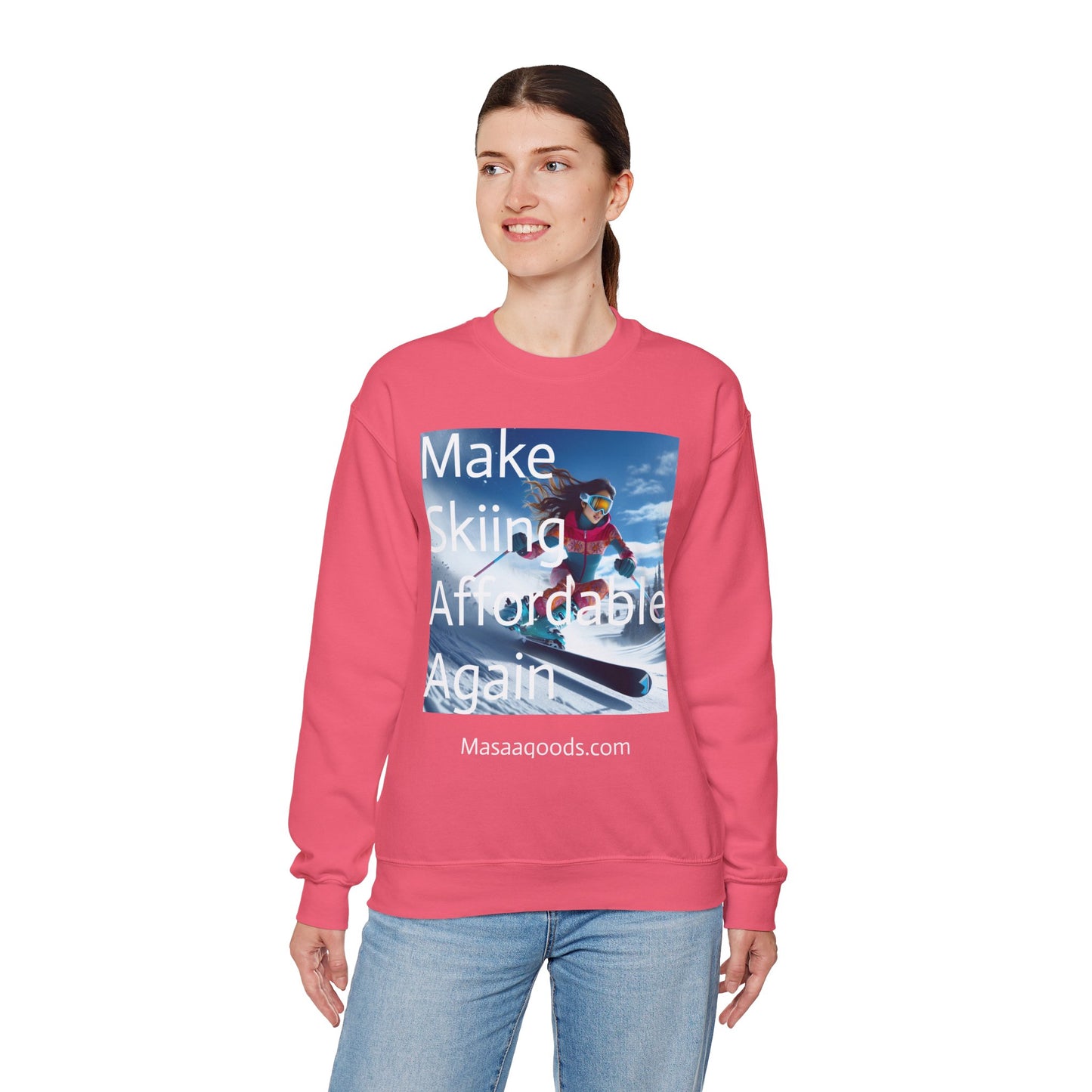 Skiing Women Crewneck Sweatshirt - Make Skiing Affordable Again