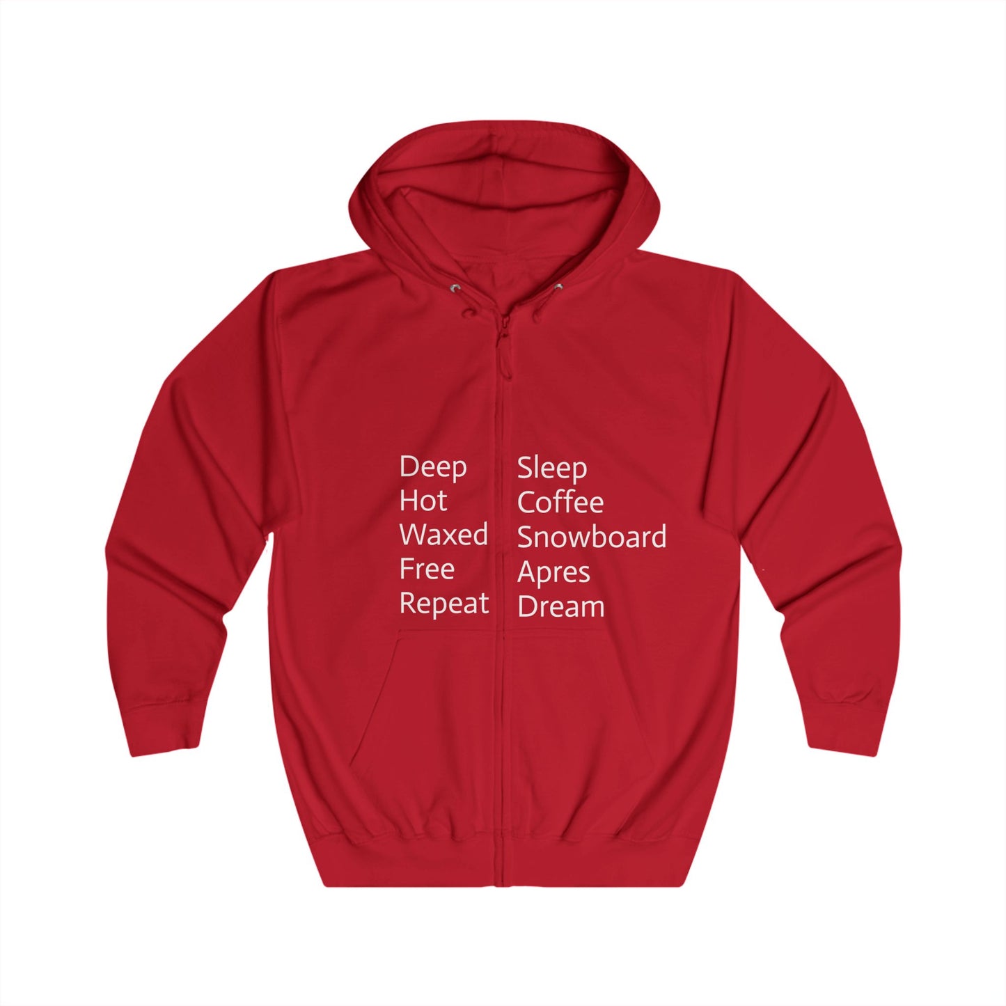 Yellow Unisex Full Zip Hoodie - Snowboarding Themed with Inspirational Text