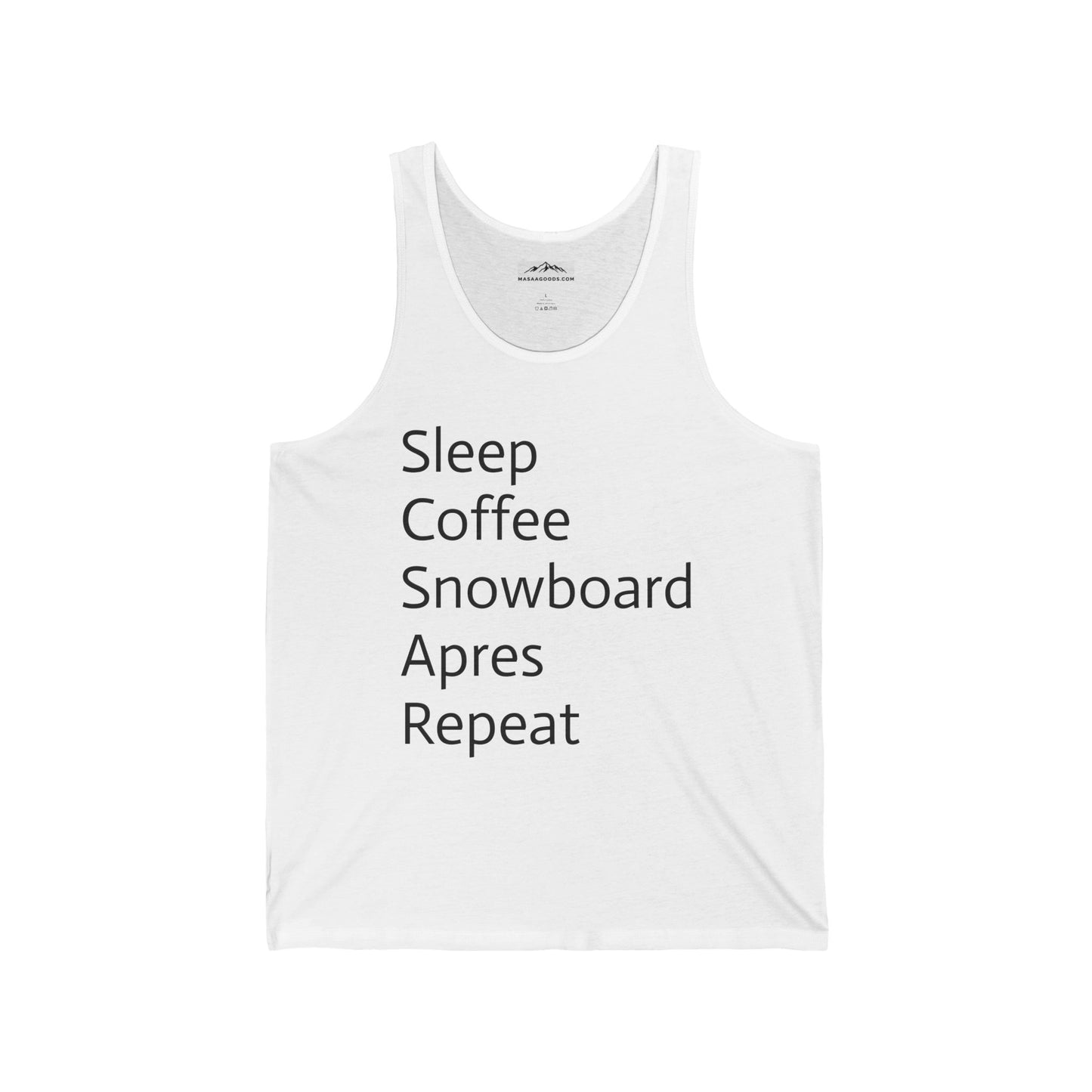 Tank Top Sleep Coffee Snowboarding Apres Funny Statement Make American Snowboarding Affordable Again