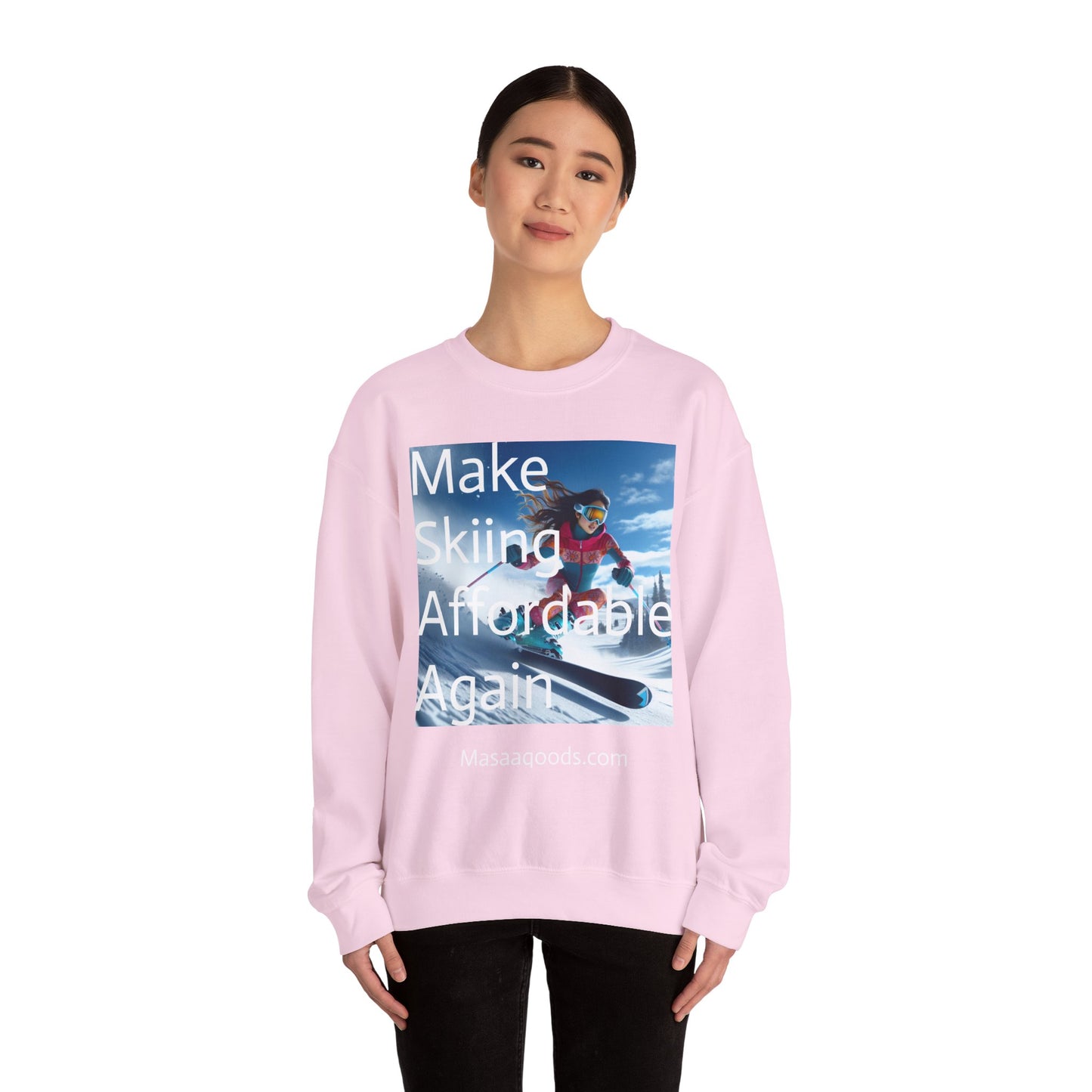 Skiing Women Crewneck Sweatshirt - Make Skiing Affordable Again