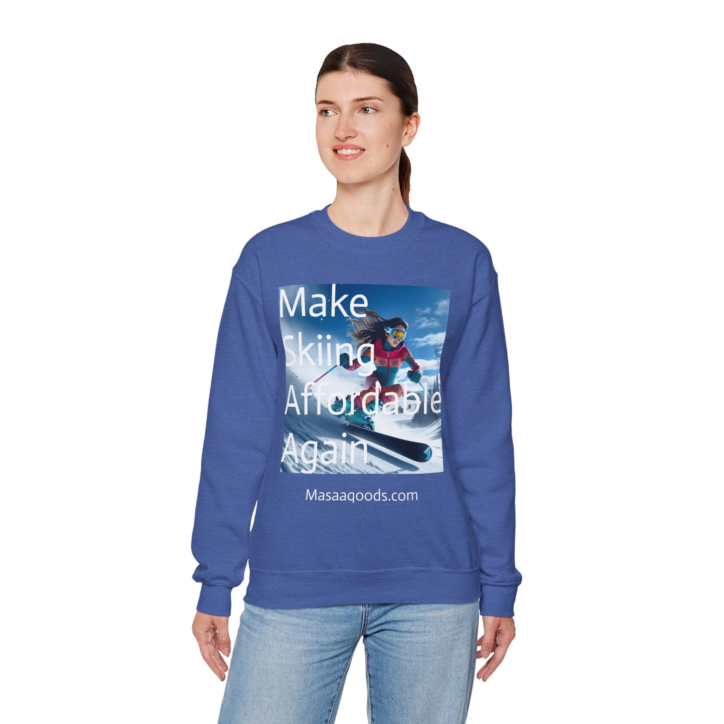 Skiing Women Crewneck Sweatshirt - Make Skiing Affordable Again