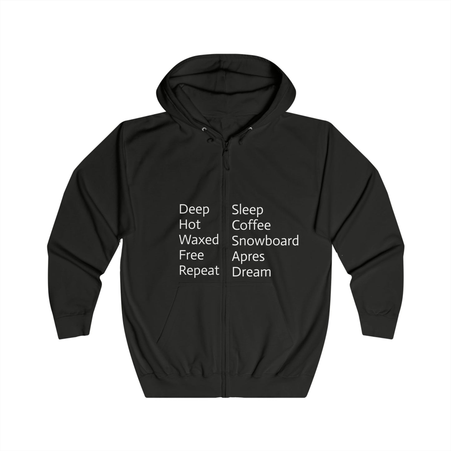 Yellow Unisex Full Zip Hoodie - Snowboarding Themed with Inspirational Text