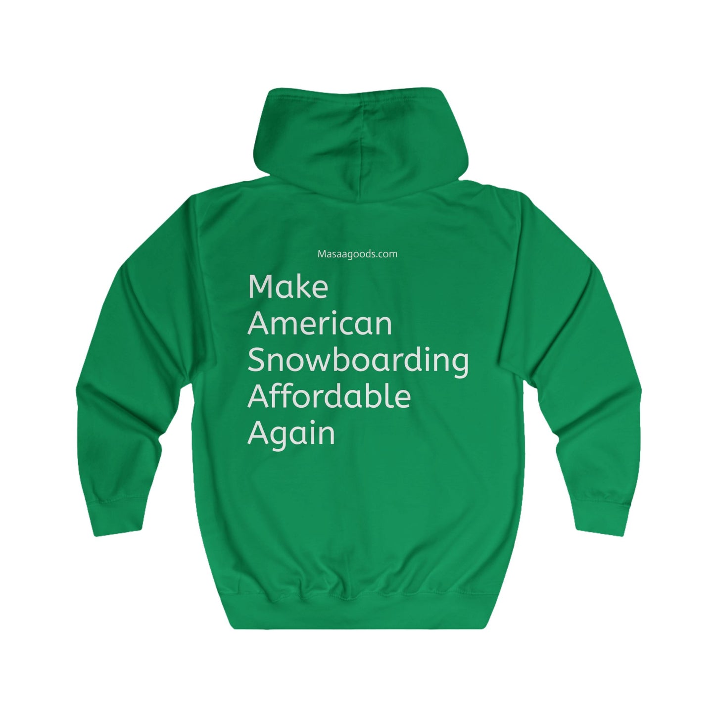 Yellow Unisex Full Zip Hoodie - Snowboarding Themed with Inspirational Text