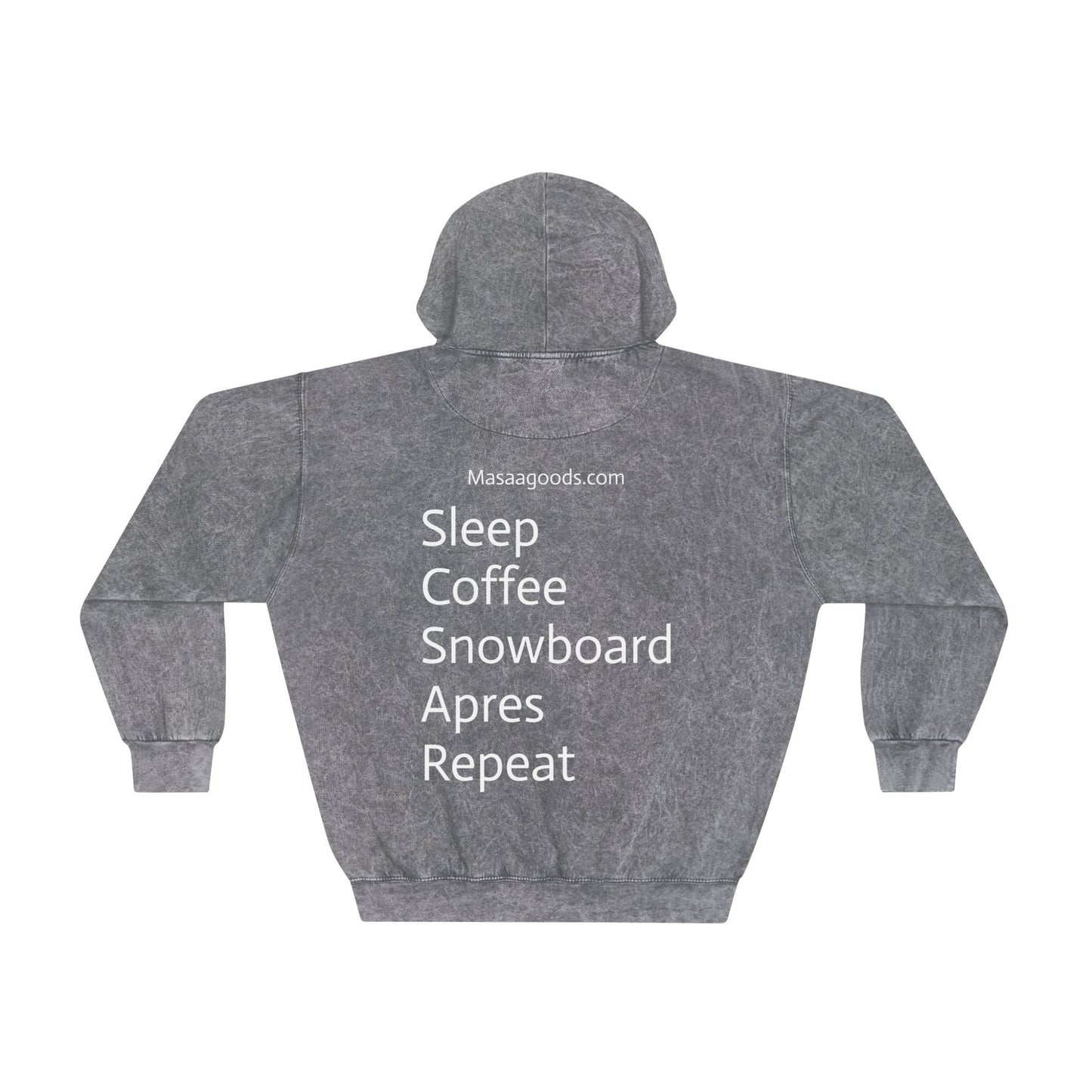 Unisex Mineral Wash Hoodie - Make American Snowboarding Affordable Again | Sleep Coffee Snowboard Apres Repeat
