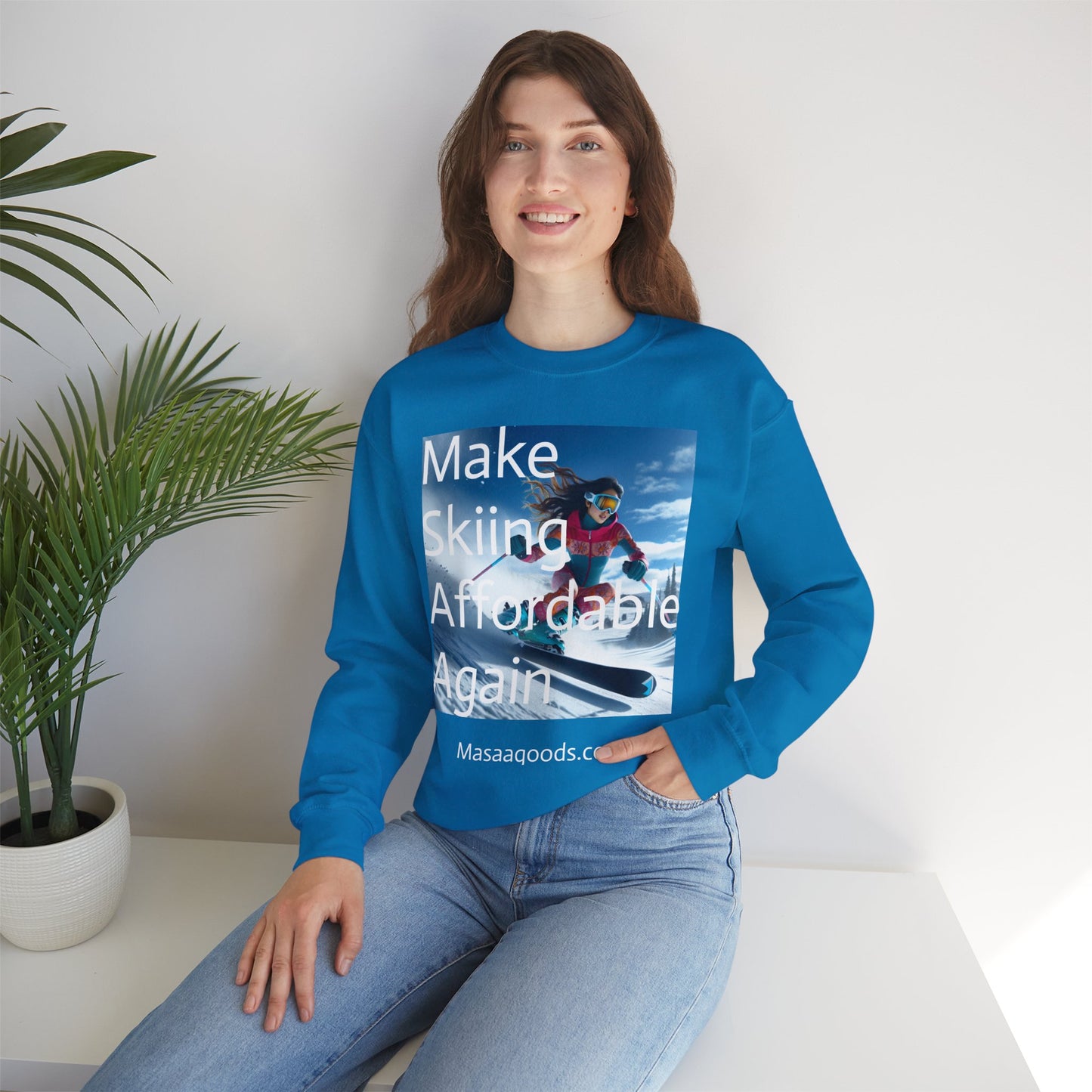 Skiing Women Crewneck Sweatshirt - Make Skiing Affordable Again