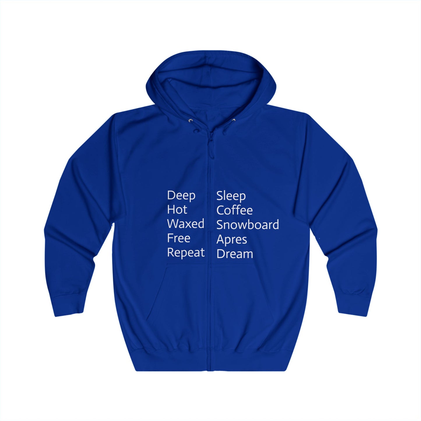 Yellow Unisex Full Zip Hoodie - Snowboarding Themed with Inspirational Text