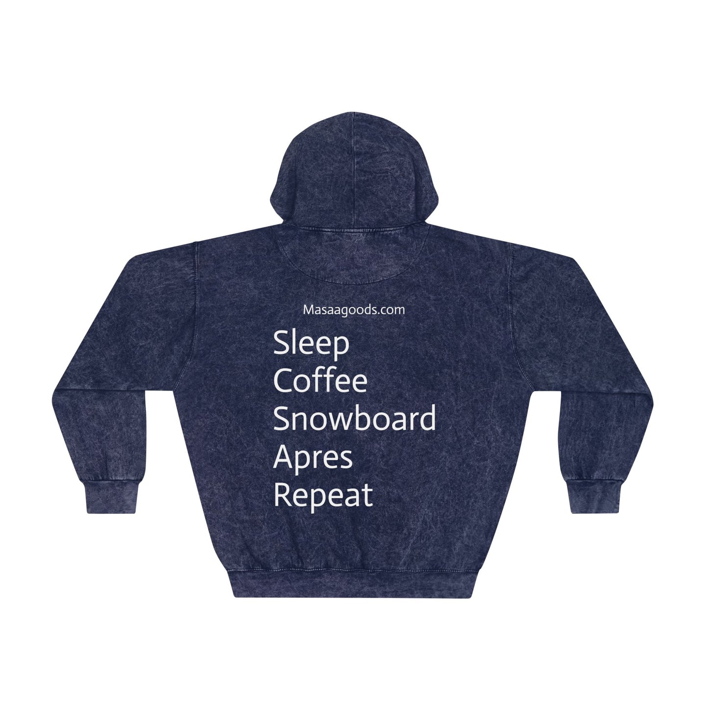 Unisex Mineral Wash Hoodie - Make American Snowboarding Affordable Again | Sleep Coffee Snowboard Apres Repeat