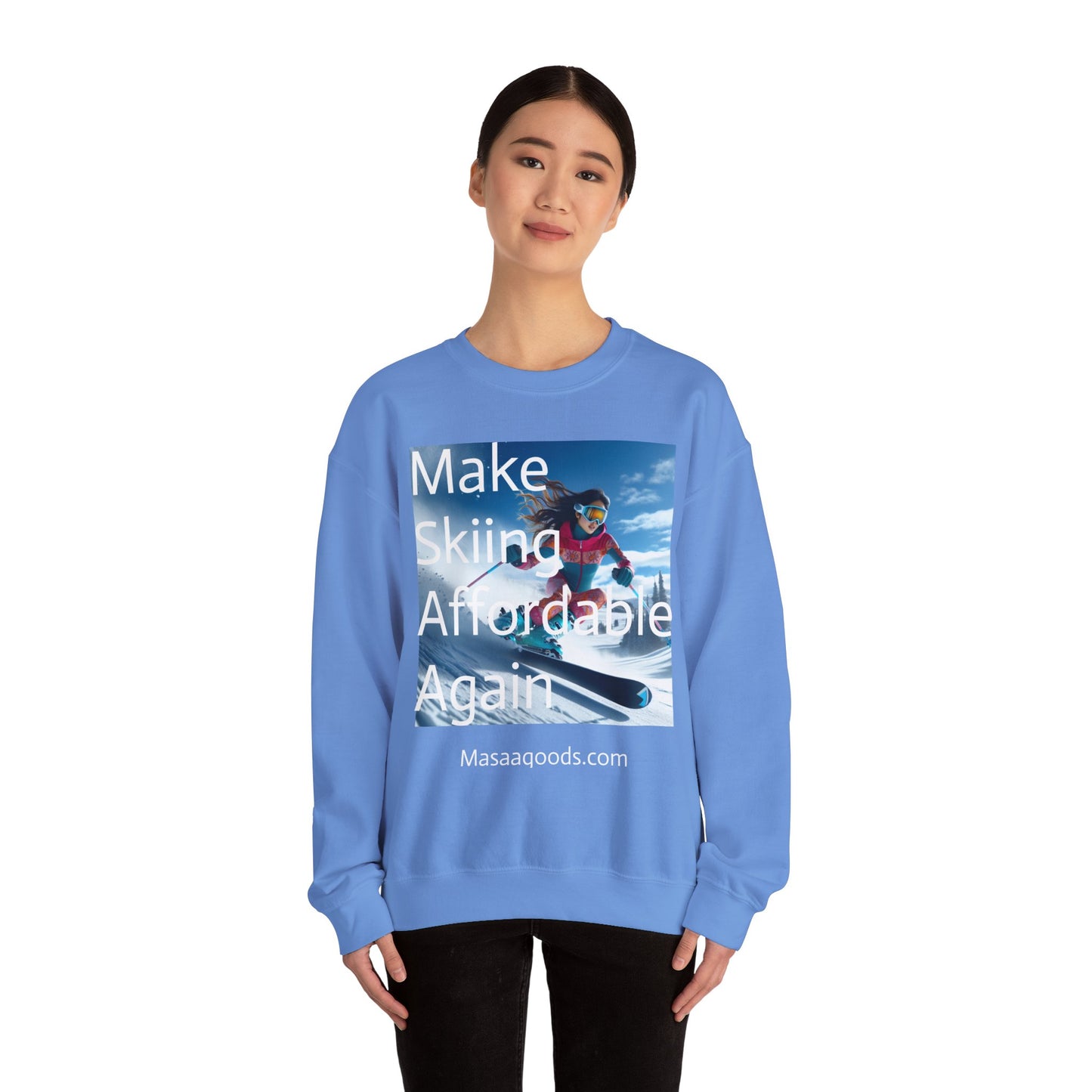 Skiing Women Crewneck Sweatshirt - Make Skiing Affordable Again