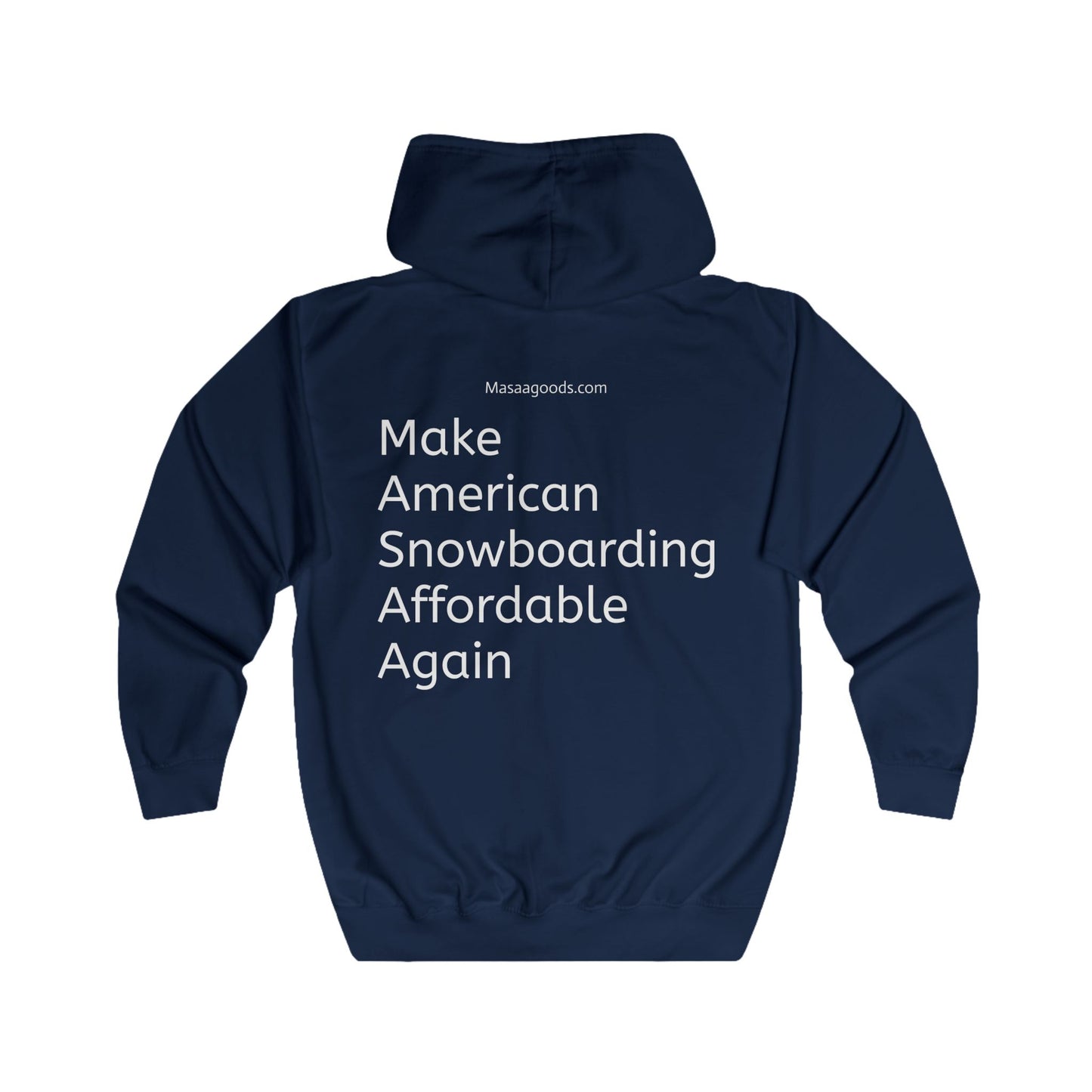 Yellow Unisex Full Zip Hoodie - Snowboarding Themed with Inspirational Text