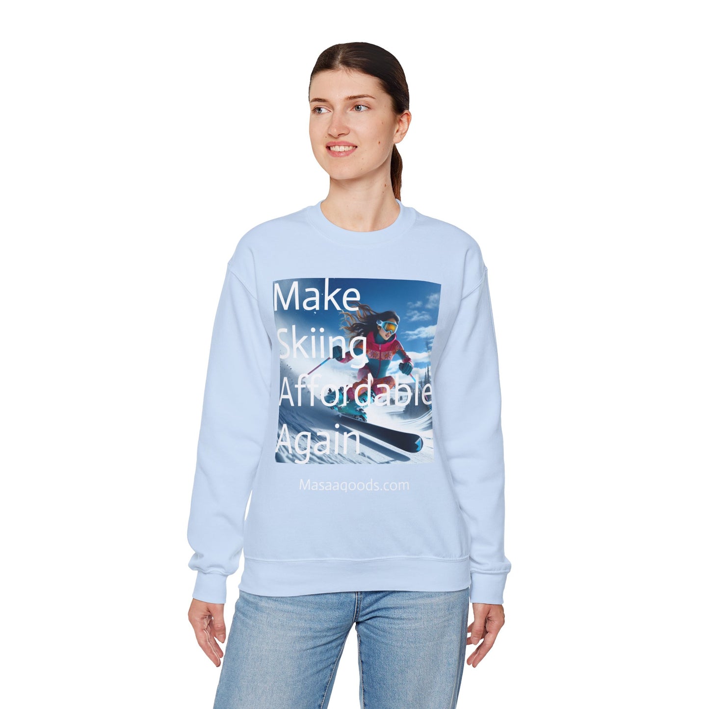 Skiing Women Crewneck Sweatshirt - Make Skiing Affordable Again