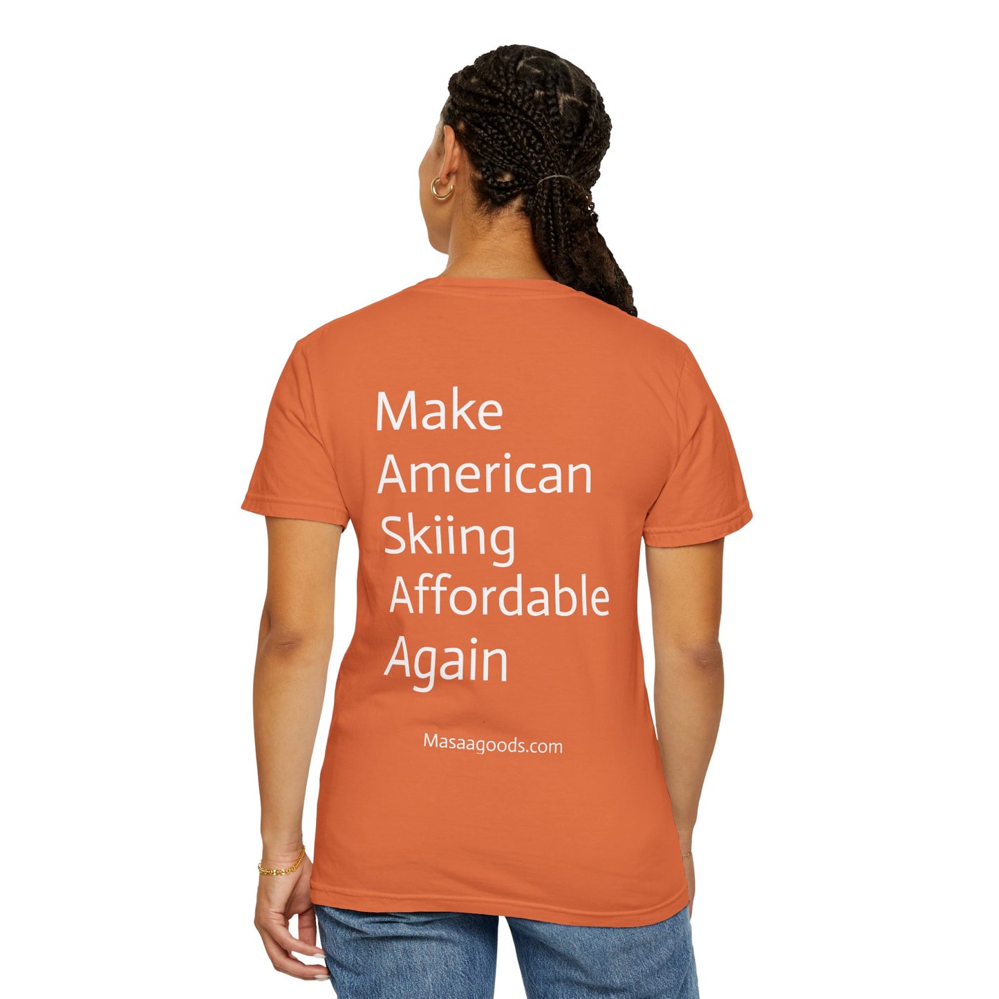 Vintage Ski Ticket Pricing Unisex T-shirt - Make American Skiing Affordable Again